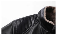 Autumn Winter Men Leather Jacket Vintage Thicken Fleece Turn Down Collar Male Coat Long Sleeve Business Casual Male Outerwear - Buy online at  Vibe In Cart.