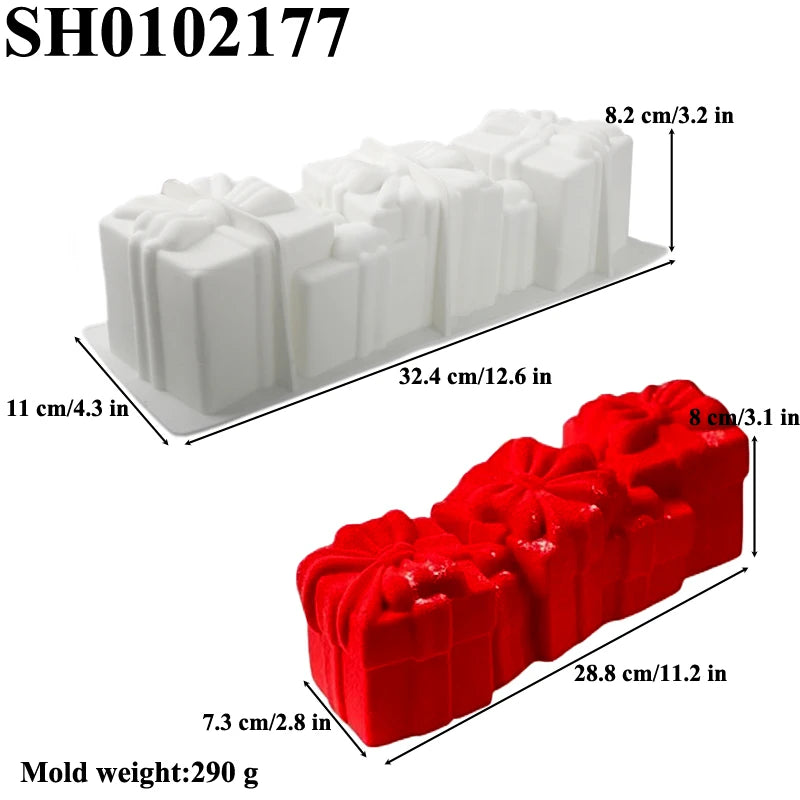 Food Grade Kitchen Bakeware Christmas Long Strip Mousse Cake Moulds Silicone Cake Molds French Mousse Mould Party Pastry Tray - Buy online at  Vibe In Cart.
