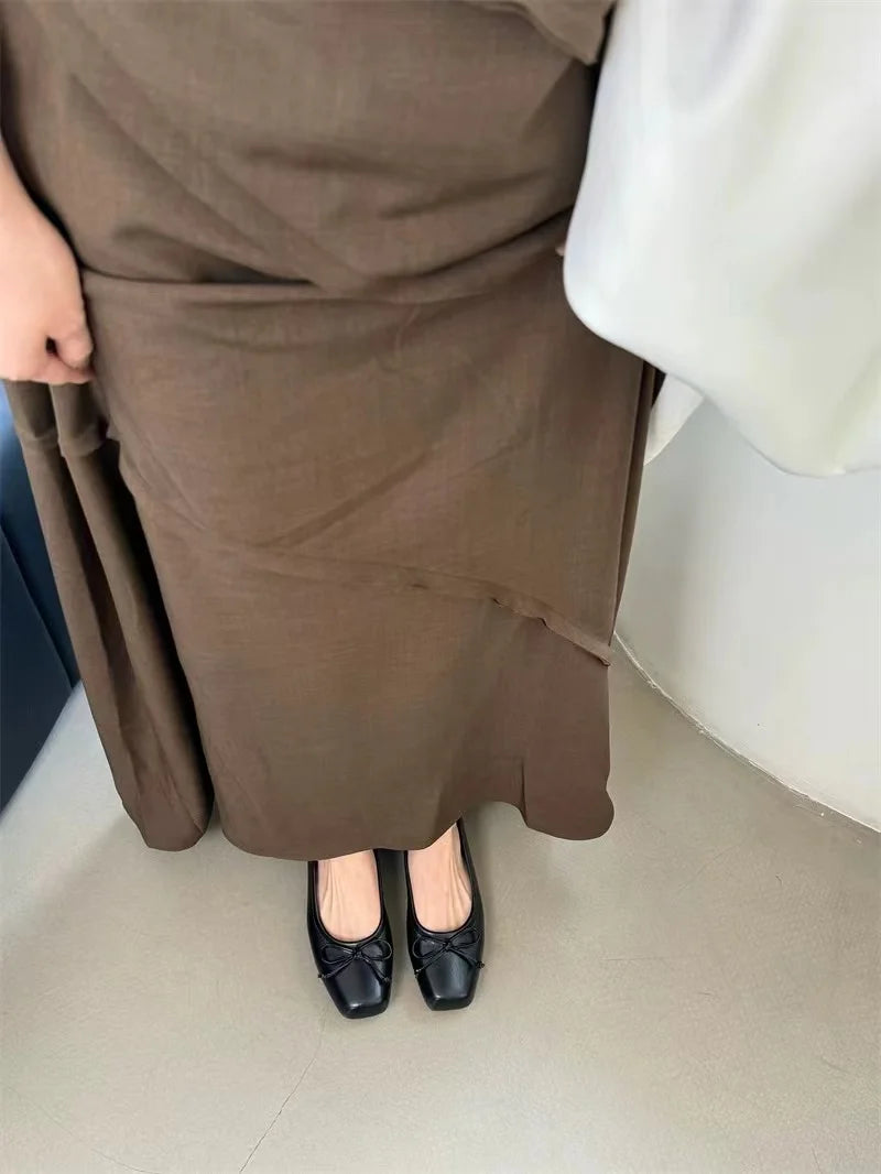 Women's Square Toe Slip-On Ballet Flats with PU Upper