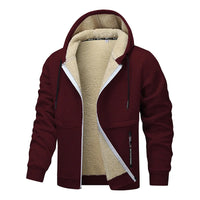 Men's Winter Fleece Jacket with Zipper and Pockets