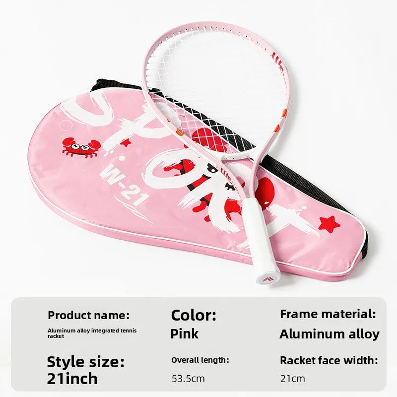 Tennis Racket Male Aluminum Alloy Integrated Training Female High Value Racket Adult Tennis Racket Set - Buy online at  Vibe In Cart.