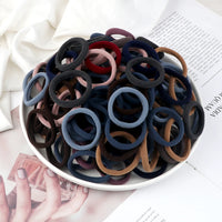 Women's Elastic Hair Bands, 4cm, Polyester, Set of 50