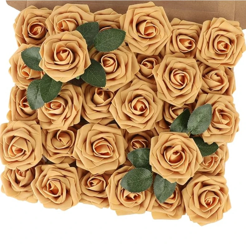 Artificial Foam Rose Flowers Bouquet Set, 10-100 Pieces