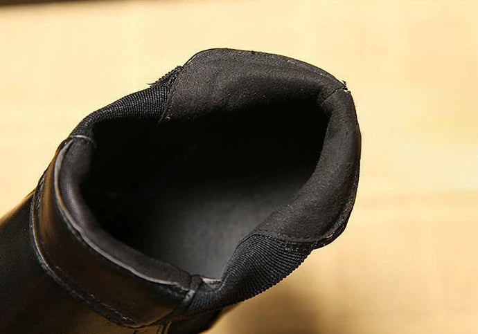 Women's High Heel Ankle Chelsea Boots with Square Heel