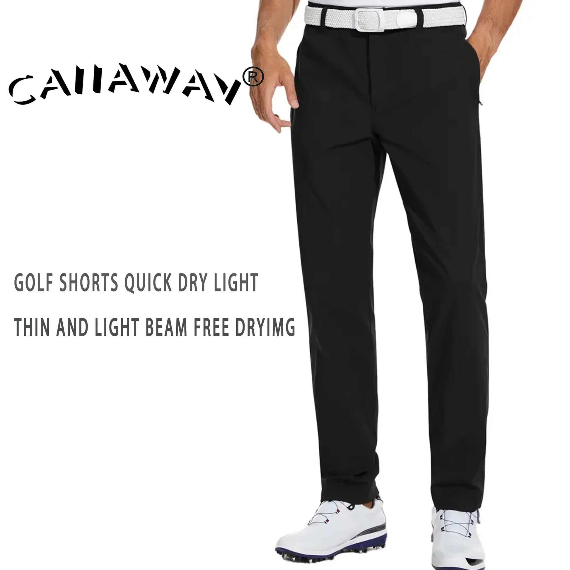 Men's Full Length Slim Fit Breathable Polyester Golf Pants
