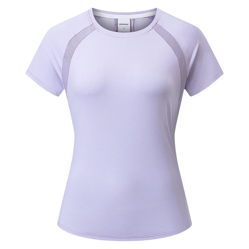 Women's Polyester Short Sleeve Quick Dry Sports T-Shirt