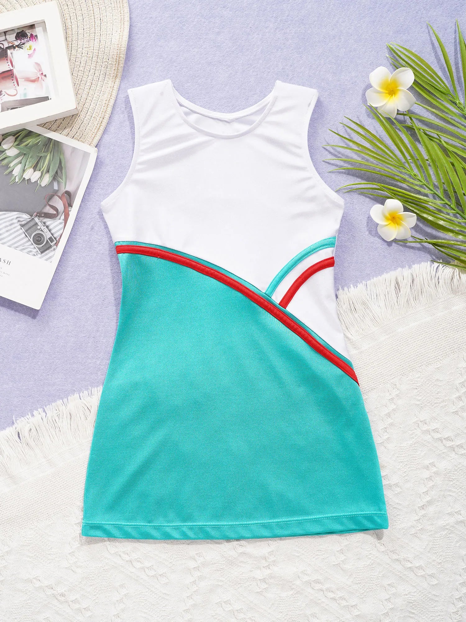 Kids Girls Tennis Golf Sport Sundress Summer Yoga Outdoor Sport Sleeveless Dress for Tennis Golf Badminton Cheerleading Dance