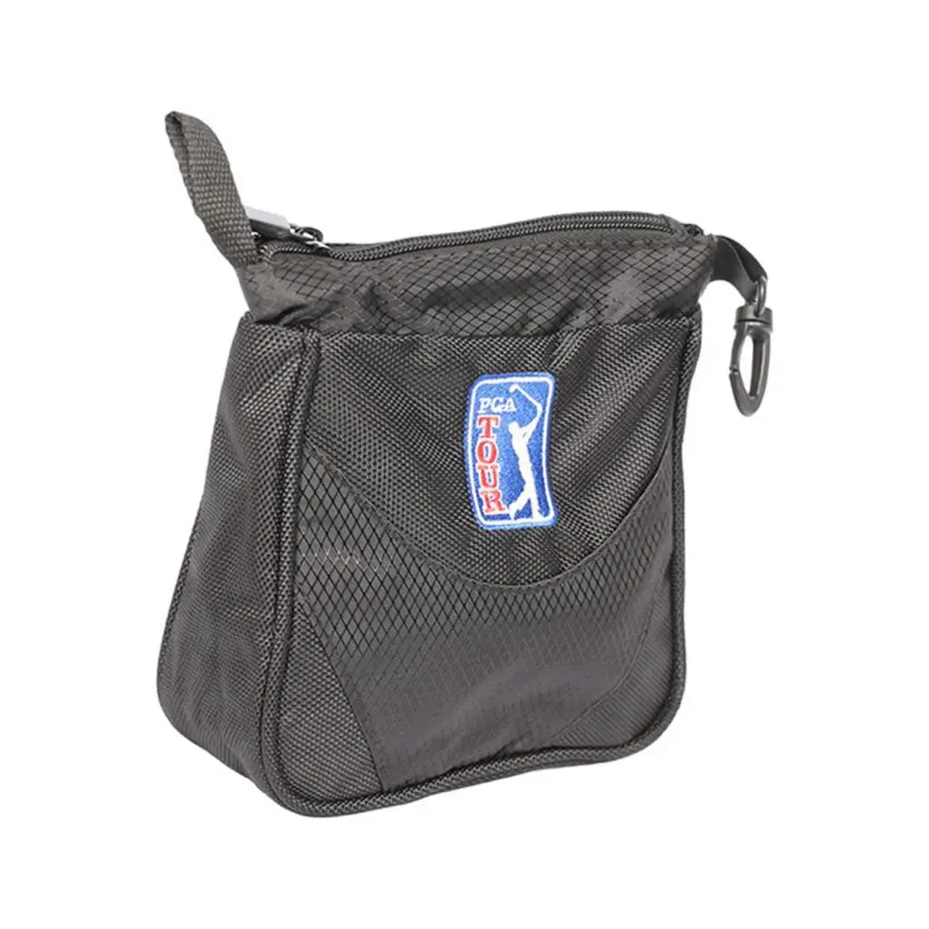Portable Large Black Golf Ball and Tee Storage Bag