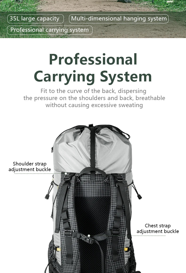 BISINNA Camping Backpack 25+10L Ultralight Travel Bag for Men Women Large Capacity Outdoor Sports Climbing Hiking Backpack - Buy online at  Vibe In Cart.