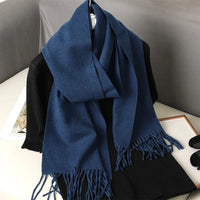 Women's Thick Warm Winter Polyester Scarf with Tassels