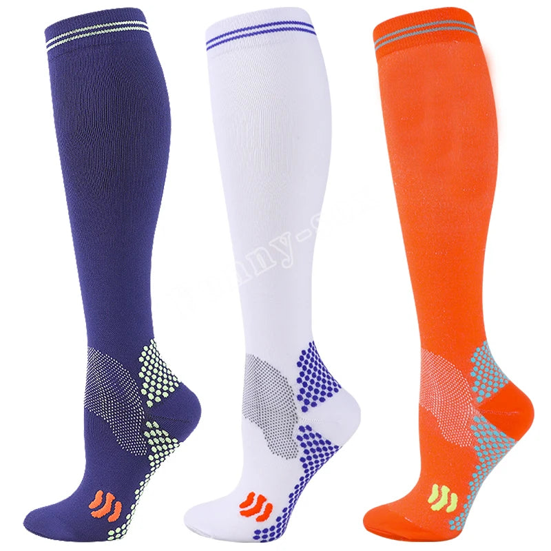 Knee-High Unisex Compression Socks for Varicose Veins 20-30 mmHg for Running and Cycling