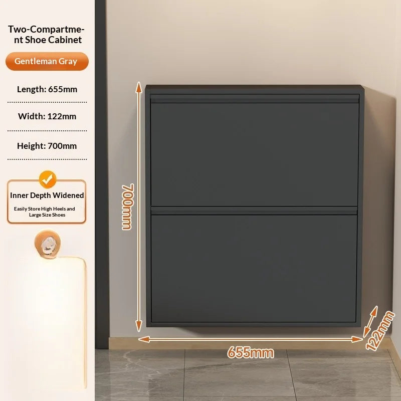 Slim Steel Shoe Cabinet Ultra Thin Shoe Storage Rack Shoe Organizer Entryway Hallway Narrow Space Saving Flip Door Storage Rack - Buy online at  Vibe In Cart.
