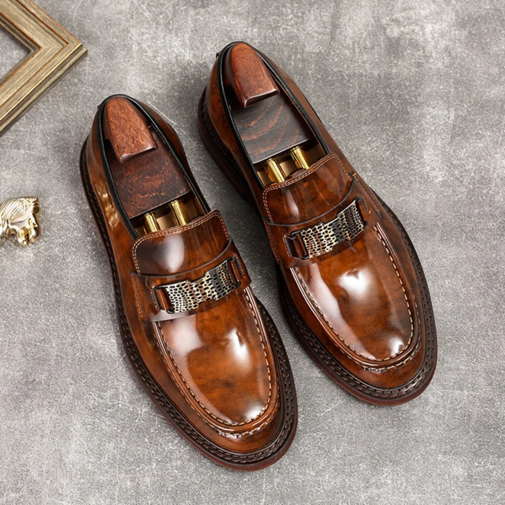 Leather Men Formal Shoes Luxury Brand 2025 Men's Loafers Dress Moccasins Breathable Slip on Brown Driving Shoes Plus Size 37-45 - Buy online at  Vibe In Cart.