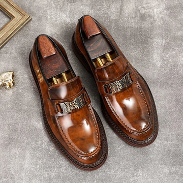 Leather Men Formal Shoes Luxury Brand 2025 Men's Loafers Dress Moccasins Breathable Slip on Brown Driving Shoes Plus Size 37-45 - Buy online at  Vibe In Cart.