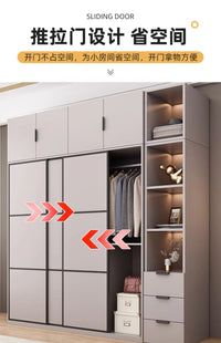 New Luxury Wardrobe Drawers Wooden Sliding Doors Gray Organization Wardrobe Modern Storage Kleiderschrank Bedroom Furniture - Buy online at  Vibe In Cart.