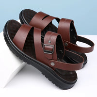 Summer Sandals for Men Outdoor Casual Sport Slippers PU Leather Non-slip Breathable Roman Shoes Beach Flip-Flop Garden Shoes - Buy online at  Vibe In Cart.