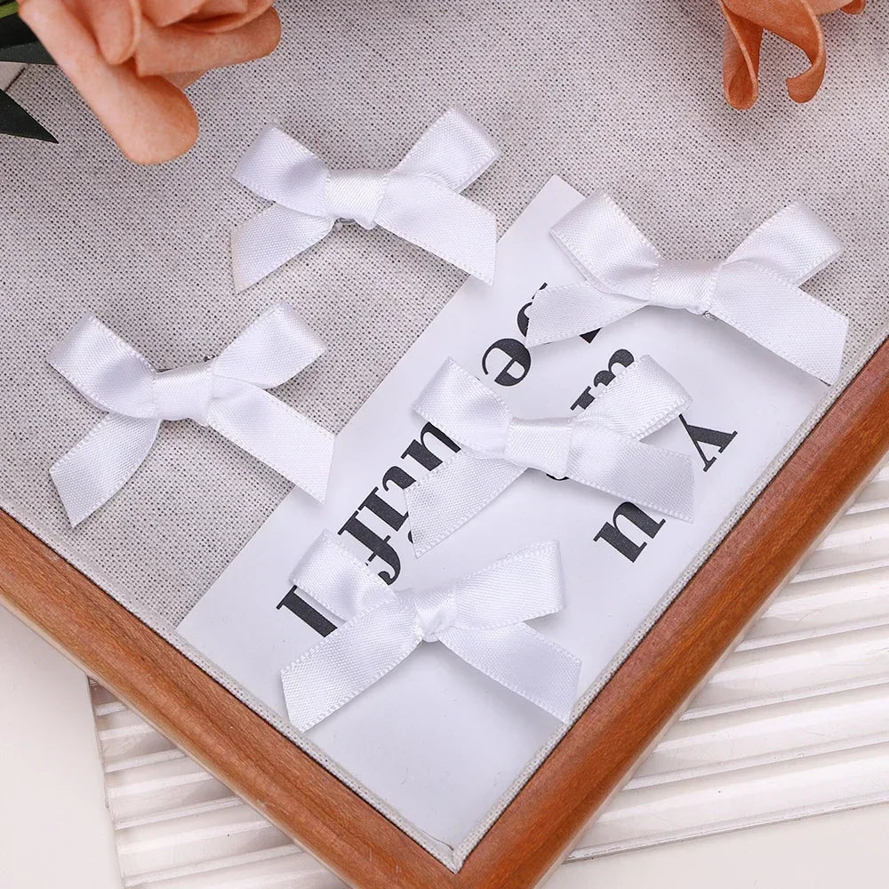 Mini Hair Clips with Handmade Ribbon Bows, 5-24 Pieces