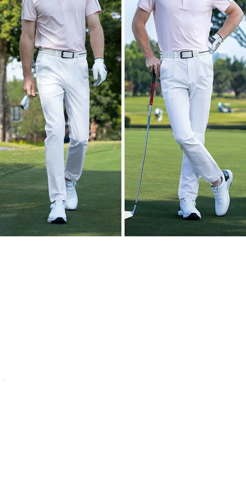 Men's Breathable Quick-Dry Stretch Golf Pants with Zipper Pockets