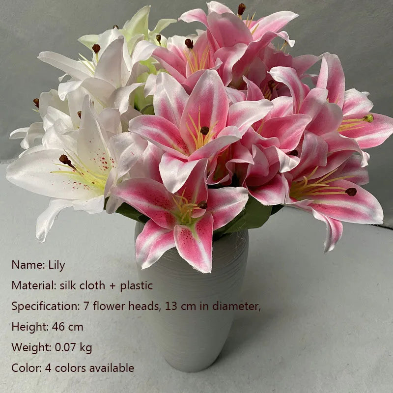 Simulated Bouquet Lily Lilies Home Outdoor Pastoral Display Decorative Fake Flowers Wedding Arch Flower Arrangement Silk Flower - Buy online at  Vibe In Cart.