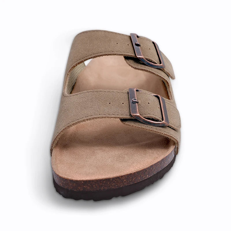 Men's Arch Support Slides Sandals With Adjustable Buckle