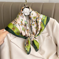 Women's 70x70cm Square Silk Scarf Shawl Headband