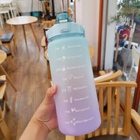 2000ml Sports Drinking Bottles with Time Marker Men Women Water Bottle with Straw Large Capacity Outdoor Cup Fitness Drinkware - Buy online at  Vibe In Cart.
