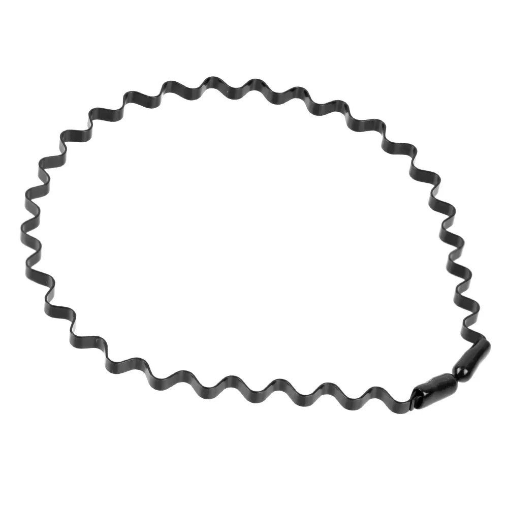 Unisex Black Waved Metal Hair Band for Adults, 6 Pieces