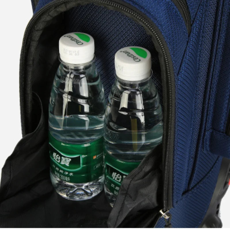 Nylon Golf Bag with Wheels for Aviation, Black and Gray