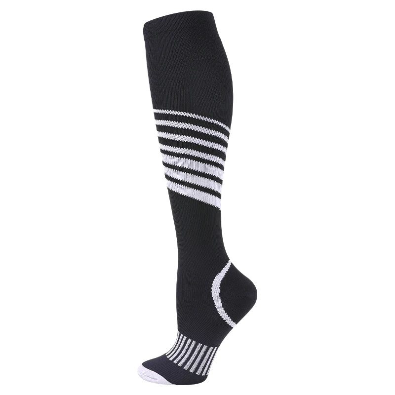 Knee-High Compression Socks for Men and Women, 20-30 mmHg, Black