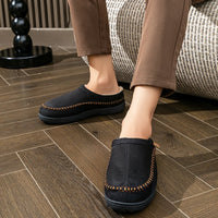 Pmoiste Soft Faux Suede House Slippers Men Comfortable Warm Cushion Designer Mark Line Living Room Shoes Slip-on Winter Indoor - Buy online at  Vibe In Cart.