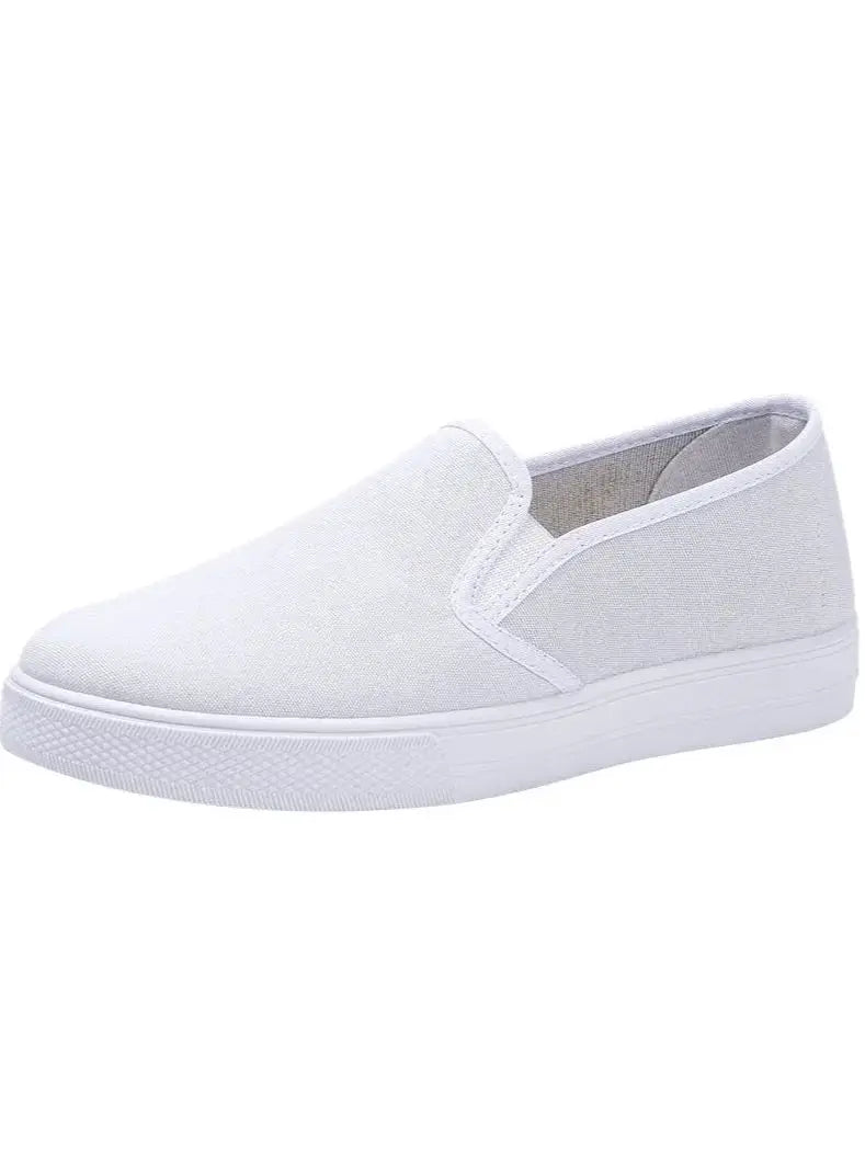 Women Fashion Plus Size Anti Skid Black Canvas Shoes Student School Spring & Summer White Slip on Shoes Zapatos De Mujer A141 - Buy online at  Vibe In Cart.