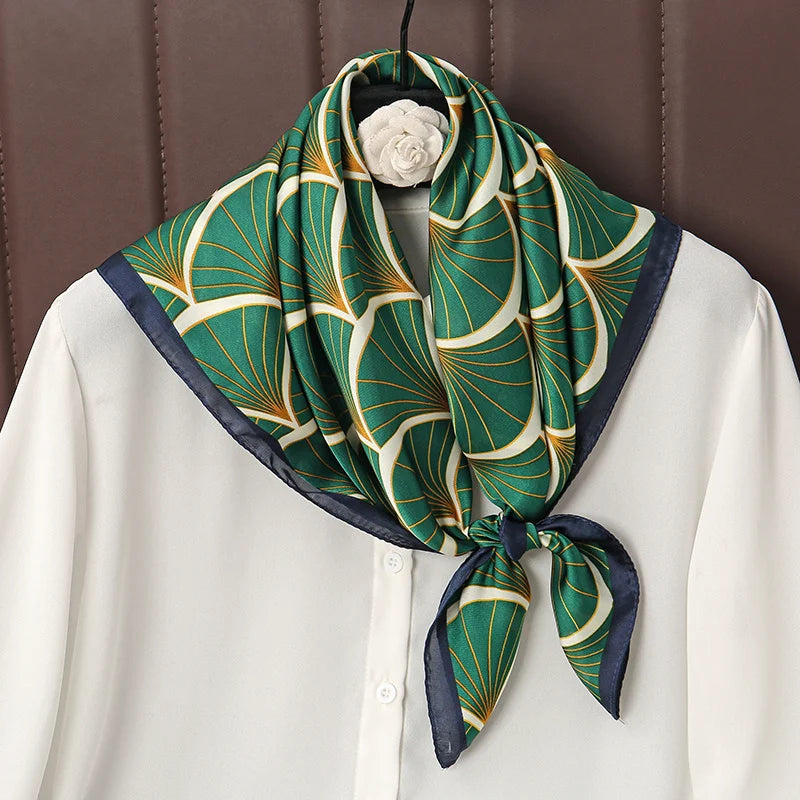 Square Satin Silk Scarf for Women, Casual All Seasons