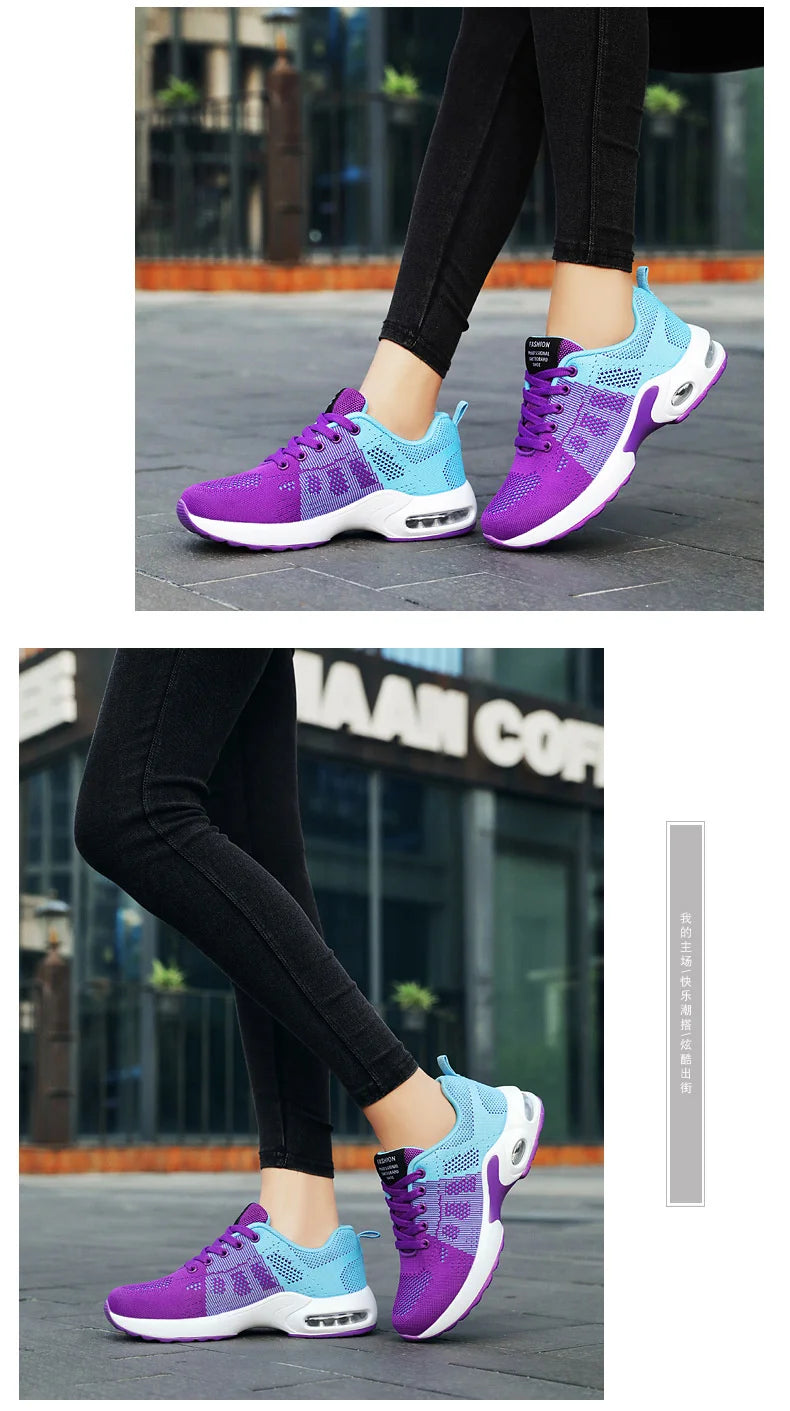 Women's Breathable Running Shoes Lightweight White Casual Sneakers