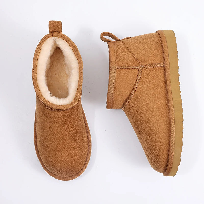 Luxury Winter Short Plush Snow Boots Cotton Shoes New Anti-suede Women Boots Casual Flat Nonslip Cotton Boots Mini Fur Boots - Buy online at  Vibe In Cart.