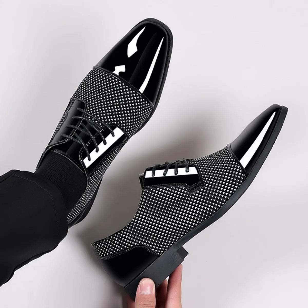 Men's Dress Shoes Classic Lace-up Formal Oxfords Modern Tuxedo Business Casual Scale Pattern Comfort Formal Shoes for Men - Buy online at  Vibe In Cart.