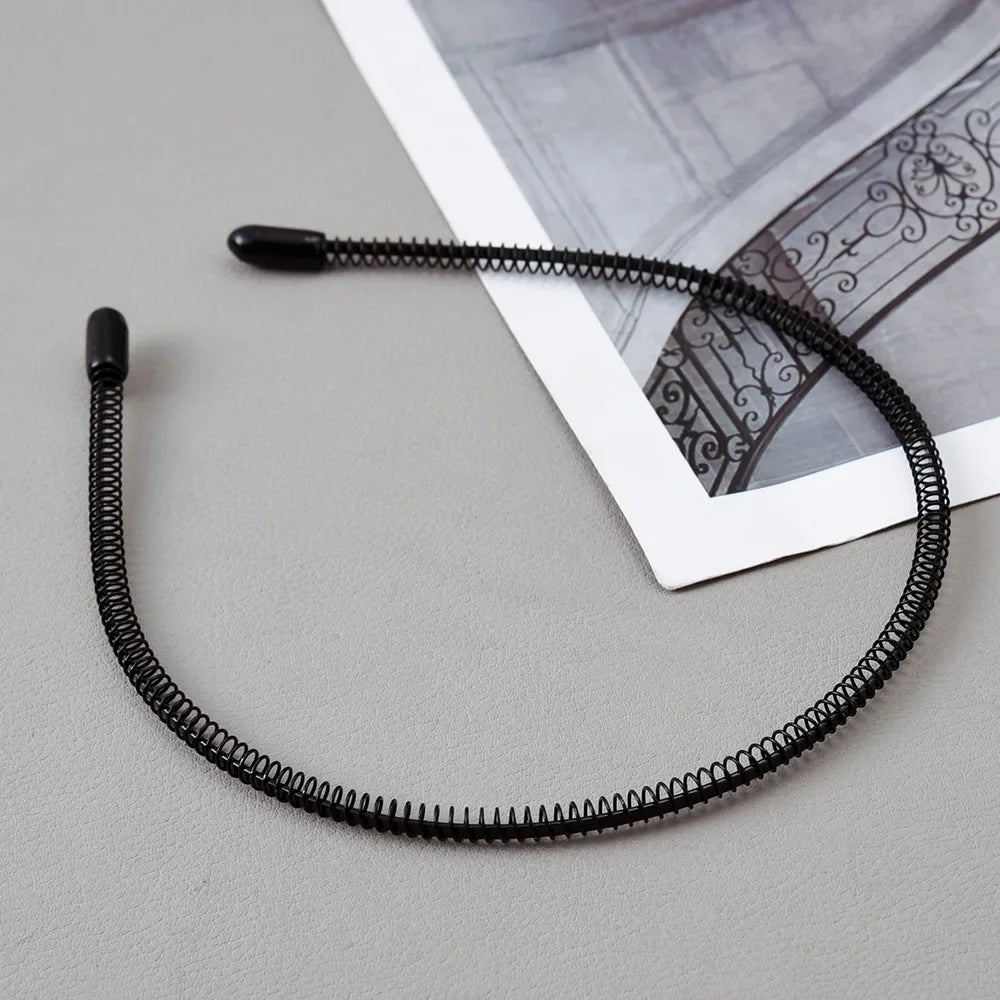 6/1pcs Fashion Metal Hair Band for Men Women Unisex Black Waved Hair Head Hoop Sports Headband Hairband Hair Accessories - Buy online at  Vibe In Cart.