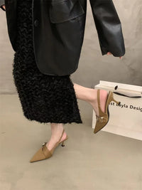 Pointy High Heeled Sandals Women's Buckle Brand Casual Fashion Slippers Sexy Slingback Shoes Sweet Muller Beach Sandals Women - Buy online at  Vibe In Cart.