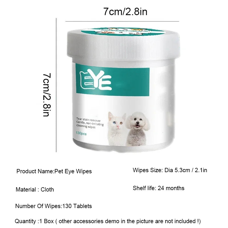 Pet Eye Wipes Cat and Dog Tearmark Wet Wipes Cat and Dog Universal No Irritation Cleaning Products 130 Pieces Wipes Pet Supplies - Buy online at  Vibe In Cart.
