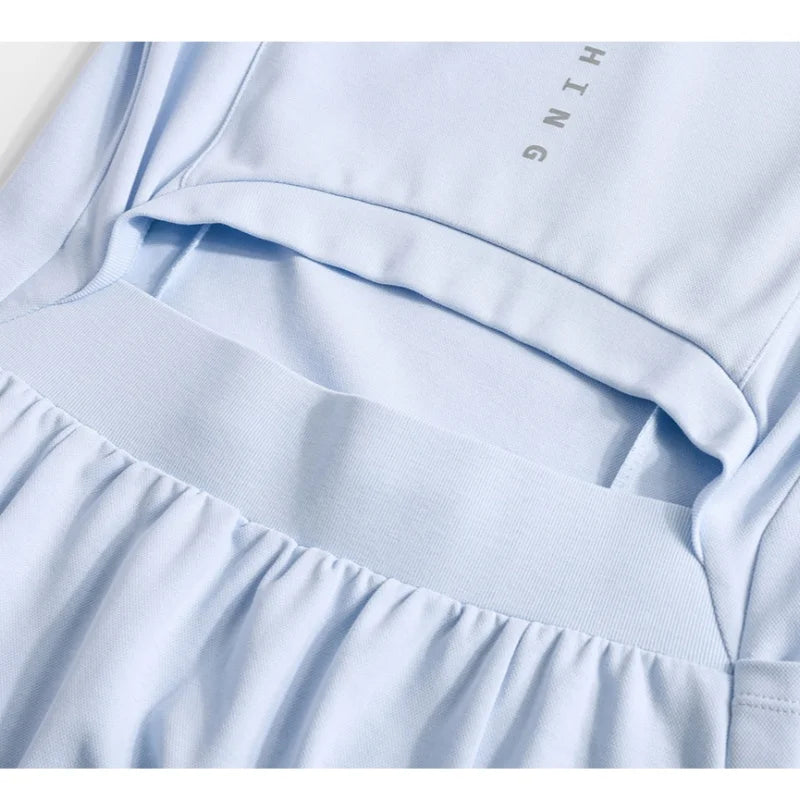 DRUR Elegant Tennis Dress Women Summer Lightweight Quick Dry Sports Dress Back Hollow Out Golf Wear Yoga Clothing Sportswear New - Buy online at  Vibe In Cart.