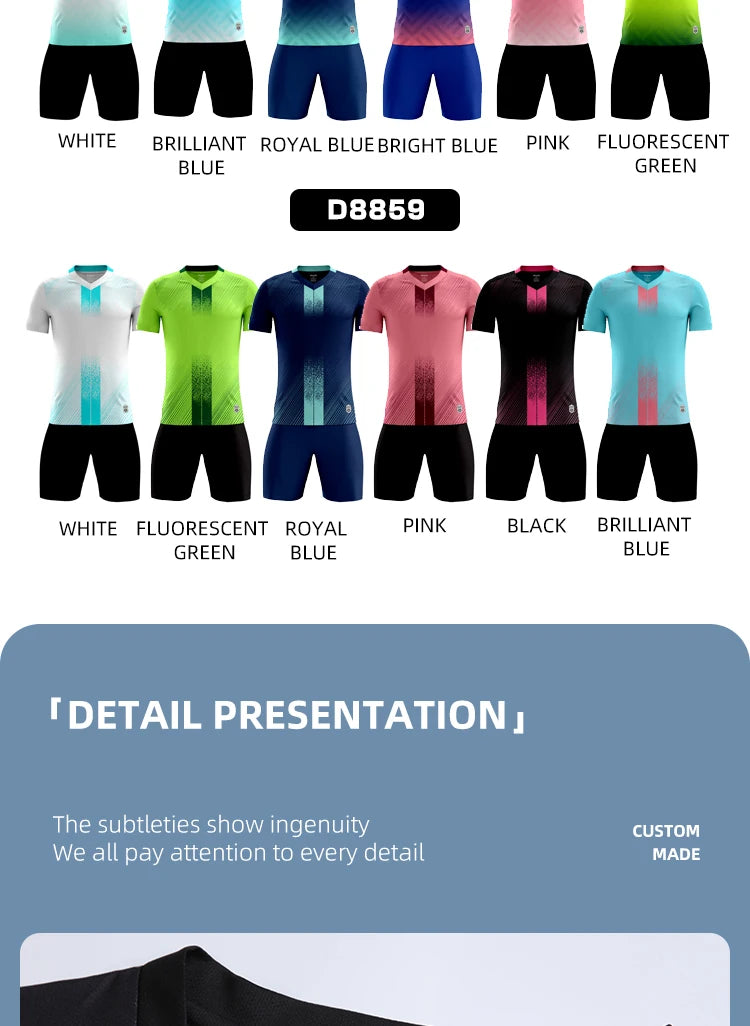 Unisex Soccer Uniform Jersey and Shorts Set for Futsal Training