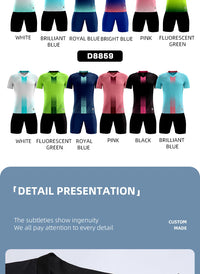 Unisex Soccer Uniform Jersey and Shorts Set for Futsal Training