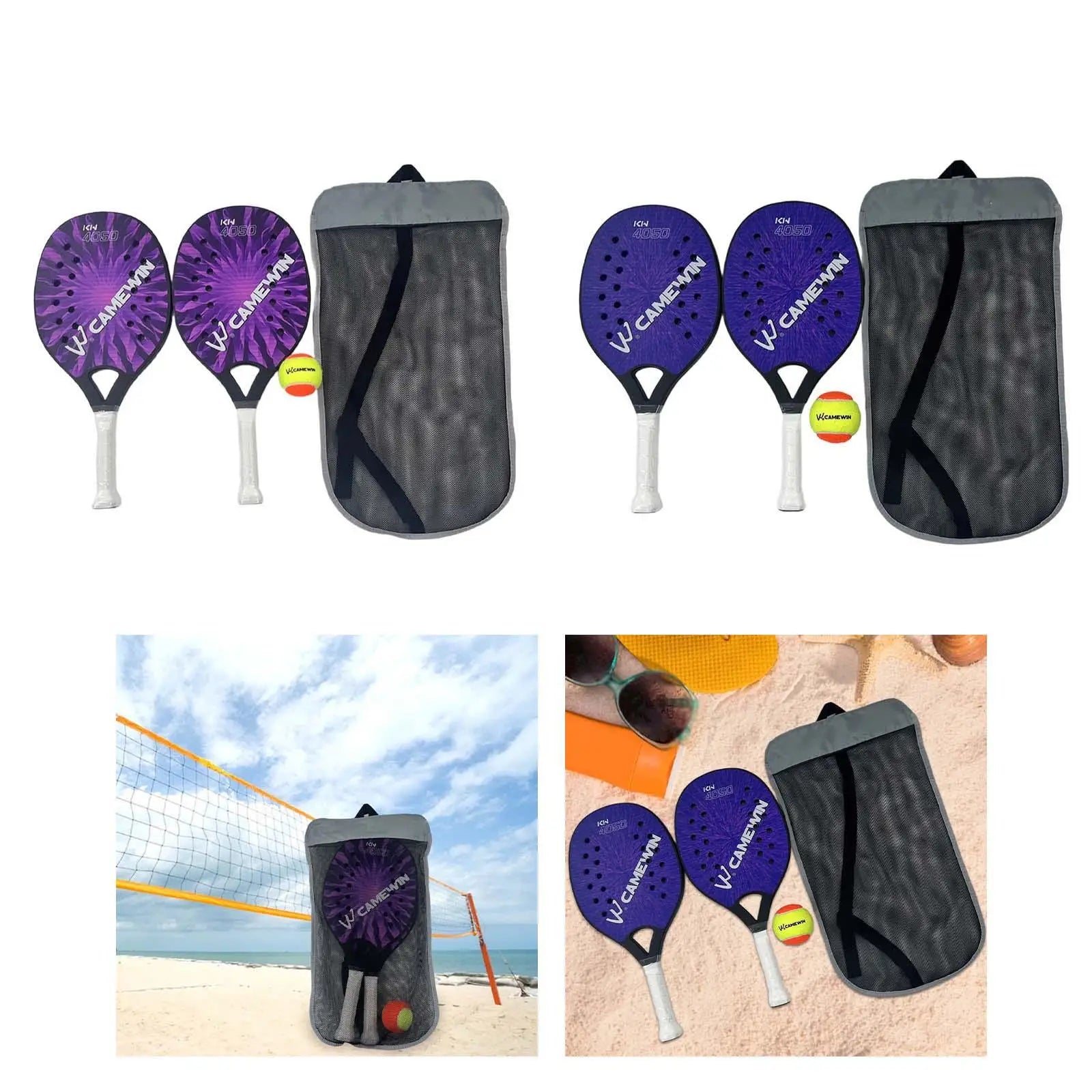2x Beach Tennis Rackets Anti Slip Sweat Resistant Grip Portable Carbon Fiber - Buy online at  Vibe In Cart.