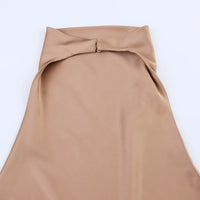 Women's Short Sleeveless Backless Tops with Buttons, Polyester