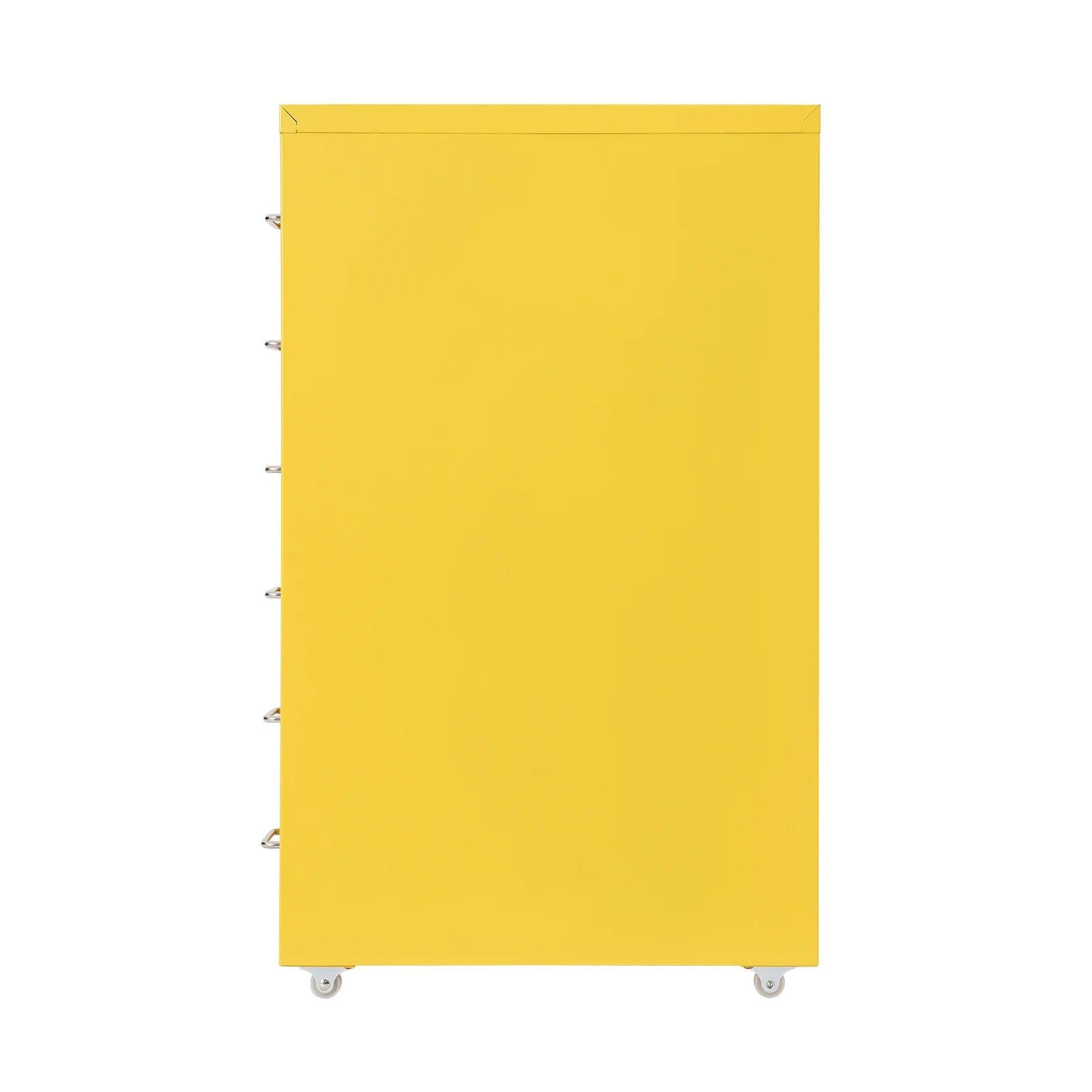 Lockable 6-Drawer Metal File Cabinet with Wheels and Color Options in Off-White, Green, or Yellow