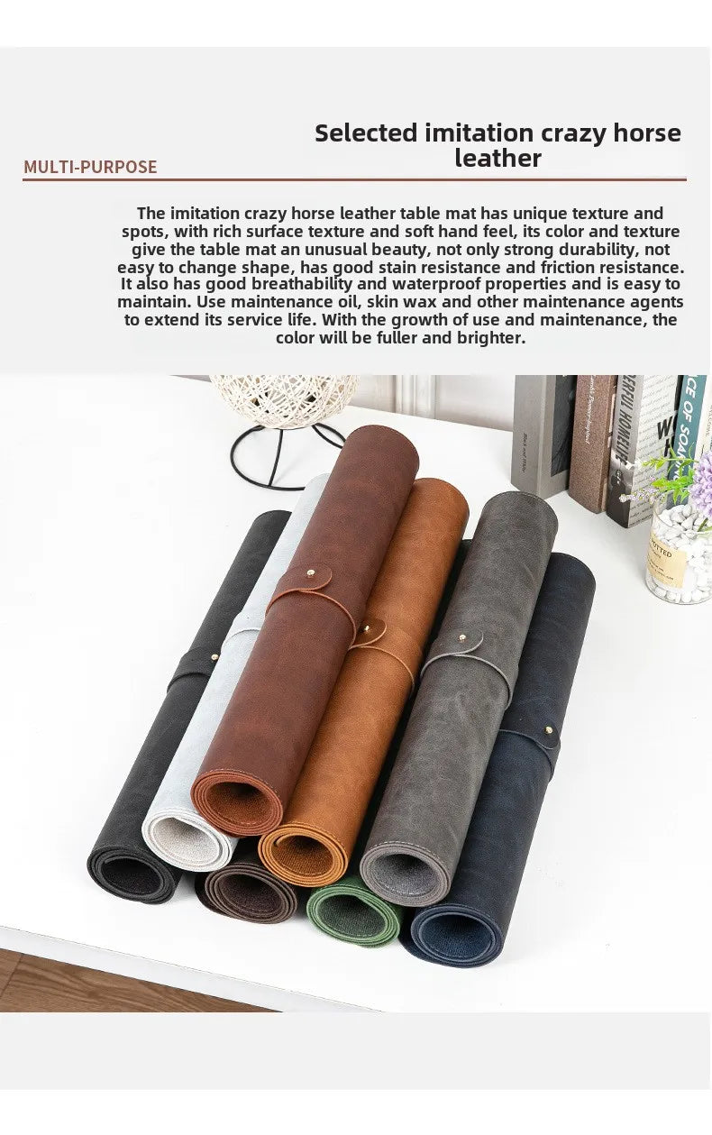 Waterproof Leather Desk Mat for Computer, Non-Slip and Easy to Clean