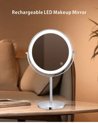 8inch 10X Magnifying LED Makeup Mirror with 3 Color Light Touch Switch Double Side USB Charging Desktop Vanity Cosmetic Mirror - Buy online at  Vibe In Cart.