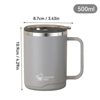 500ml Double-layer Mug 304 Stainless Steel Insulated Coffee Cup With Handle Portable Sealed Water Cup Drinkware For Student Kid - Buy online at  Vibe In Cart.