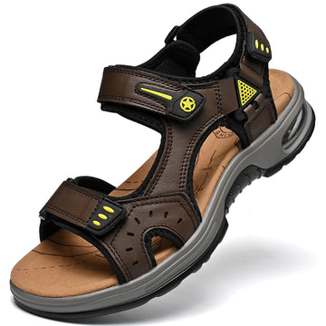 New Summer Genuine Leather Men Sandals Fashion Design Breathable Casual Shoes Men Soft Bottom Outdoor Beach Sandals Big Size 46 - Buy online at  Vibe In Cart.