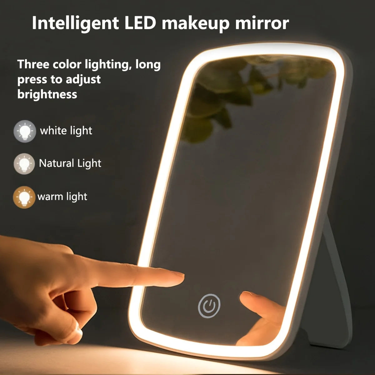 LED Makeup Mirror with Touch Sensor 3 Color Lighting  Adjustable Brightness Folding Tabletop Cosmetic Mirror with USB Charging - Buy online at  Vibe In Cart.