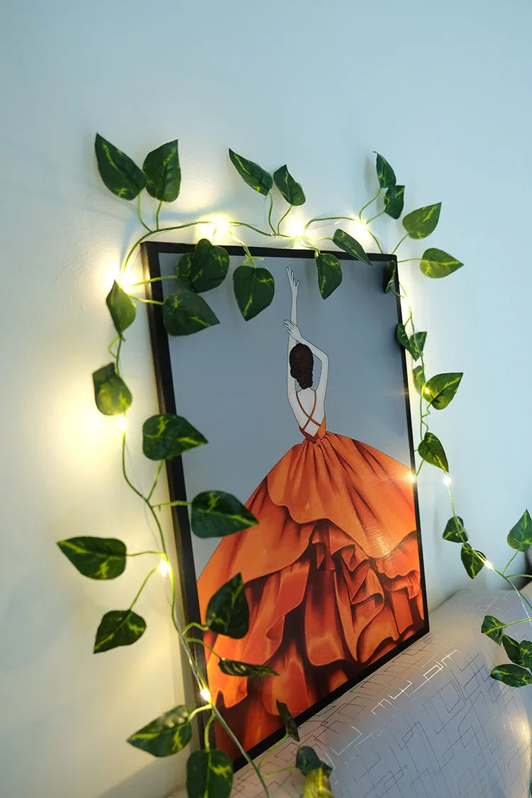 2 Meter Green Artificial Ivy Vine Garland with LED Lights